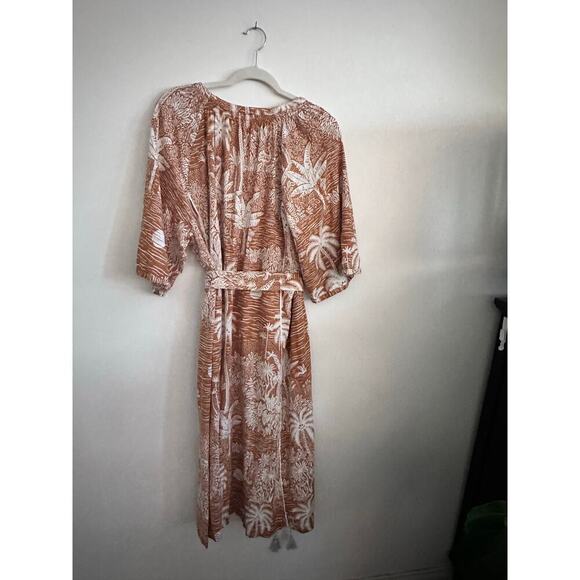 Desmond & Dempsey X H&m Women’s Landscape Kaftan Midi Dress Size Large - Picture 9 of 13